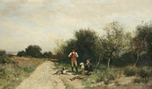 Hunters Taking a Break by Alfred Wordsworth Thompson